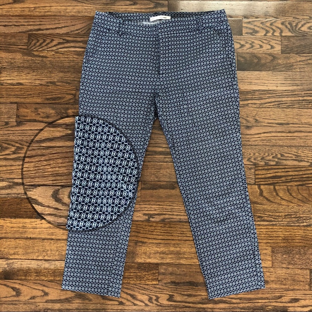 Sfera by El Corte Inglés blue patterned women Capri pants sz 10